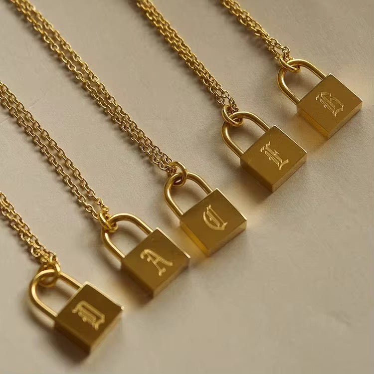 “Locked In” Initial Necklace